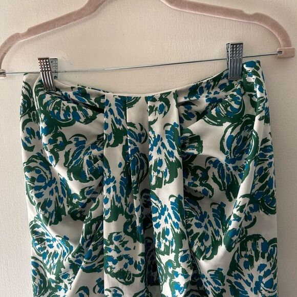 C/MEO Collective Green Asymmetrical Midi Length Skirt Size S tropical botanical - Picture 5 of 11